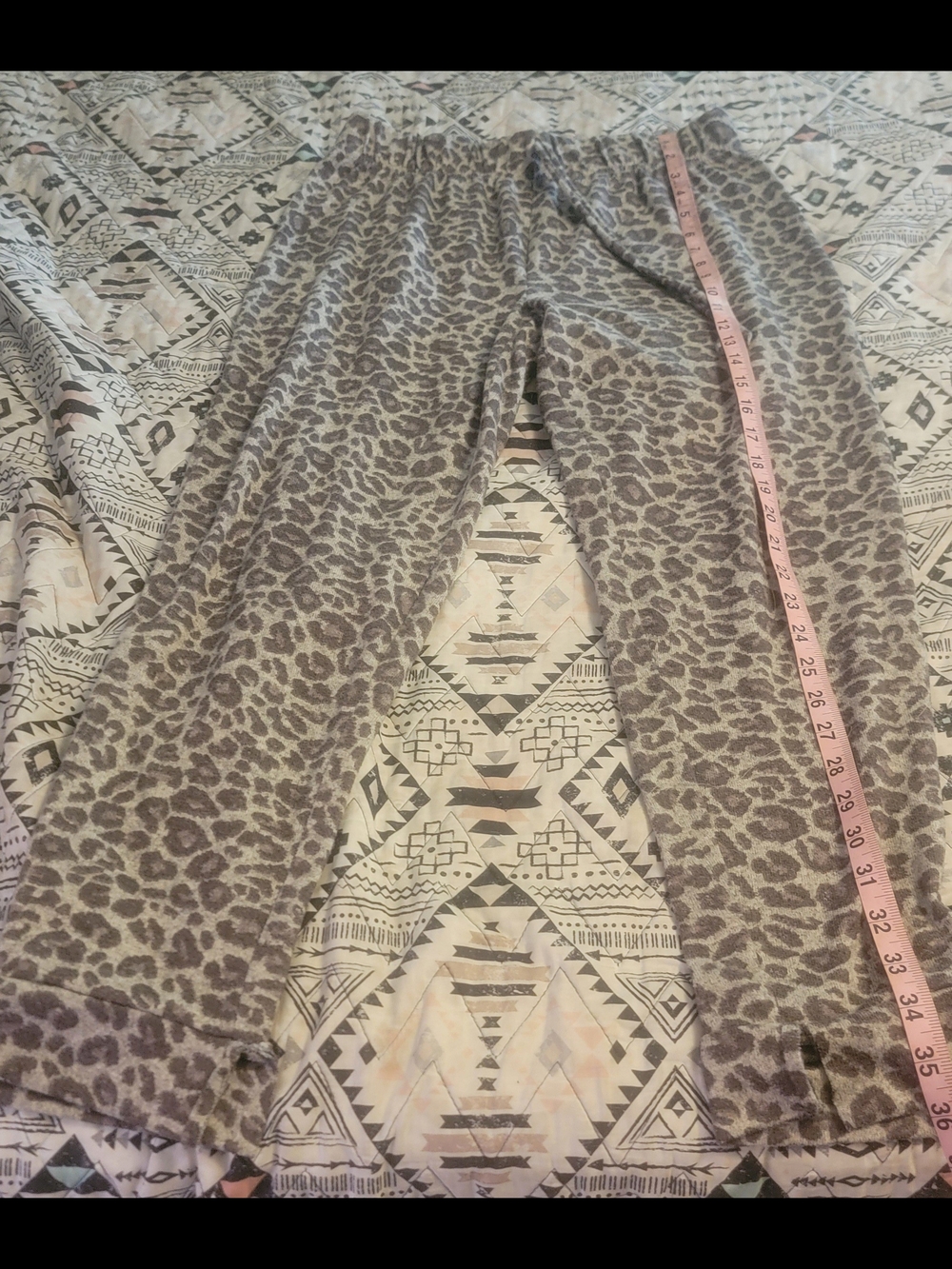 Time and Tru Leopard Print Pajama Pants in Gray and Taupe